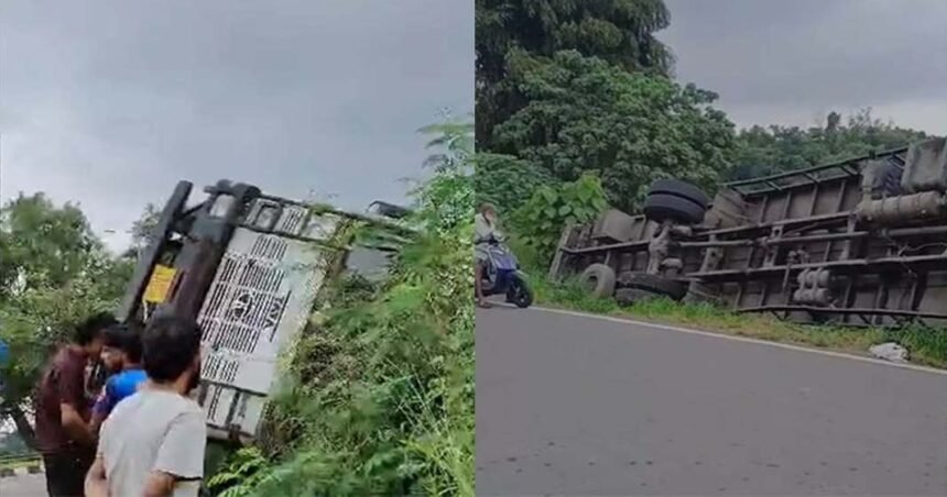Container lorry carrying eight tonnes of chocolate from Nagaland to Kochi overturns